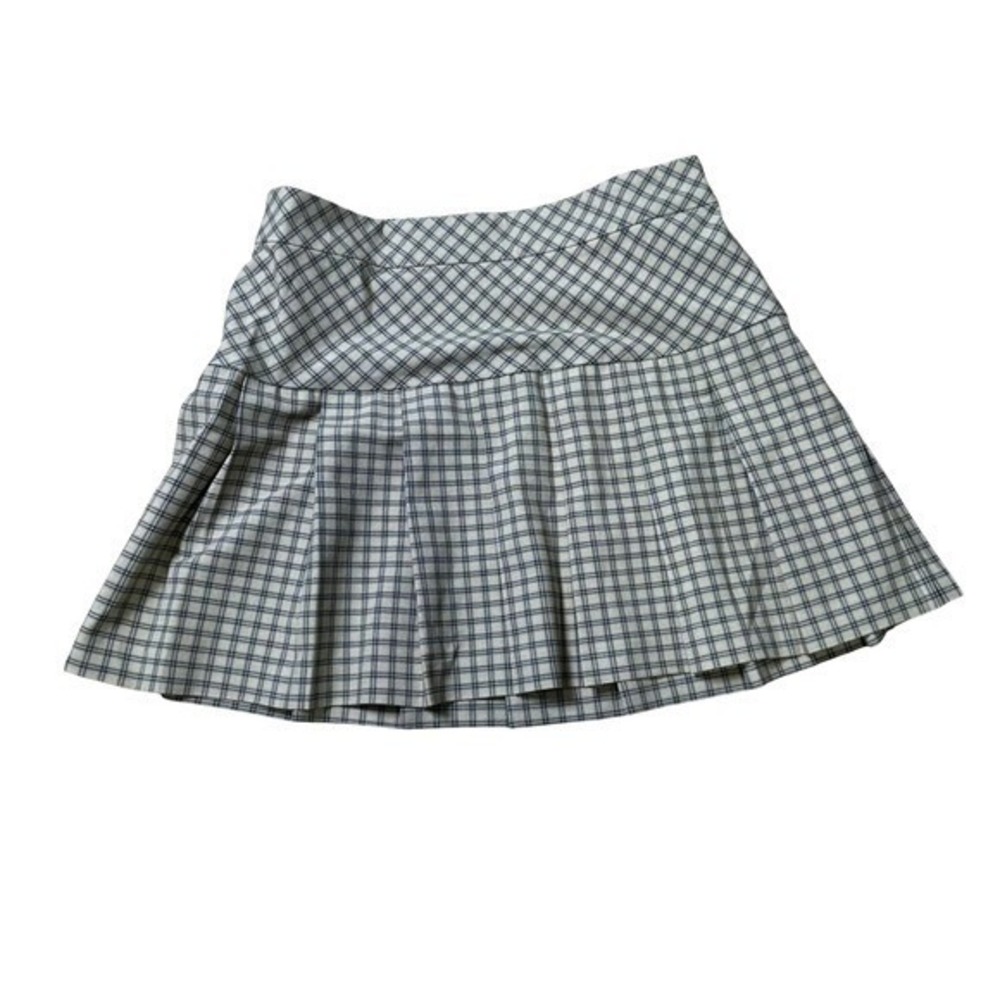 Sunday Best Aritzia Plaid Pleated Mini Skirt Tan Black Size 2 Olive Skirt